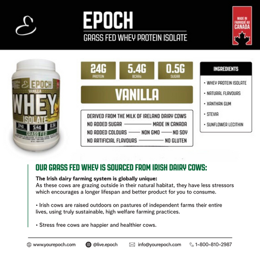 EPOCH Grass Fed Whey Protein Isolate - Vanilla
