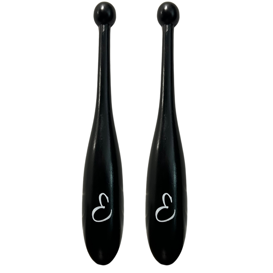 Hand Crafted Wooden Indian Clubs - Black