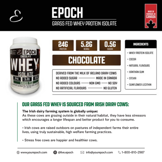 EPOCH Grass Fed Whey Protein Isolate - Chocolate