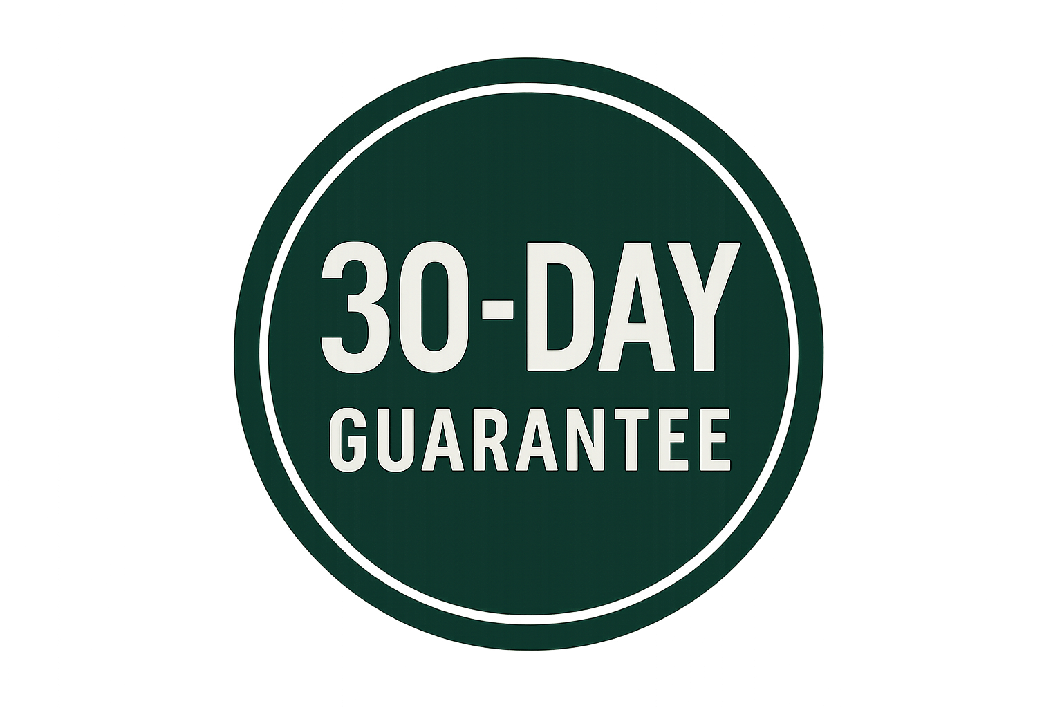 create a dark green icon that says 30-Day Guarantee